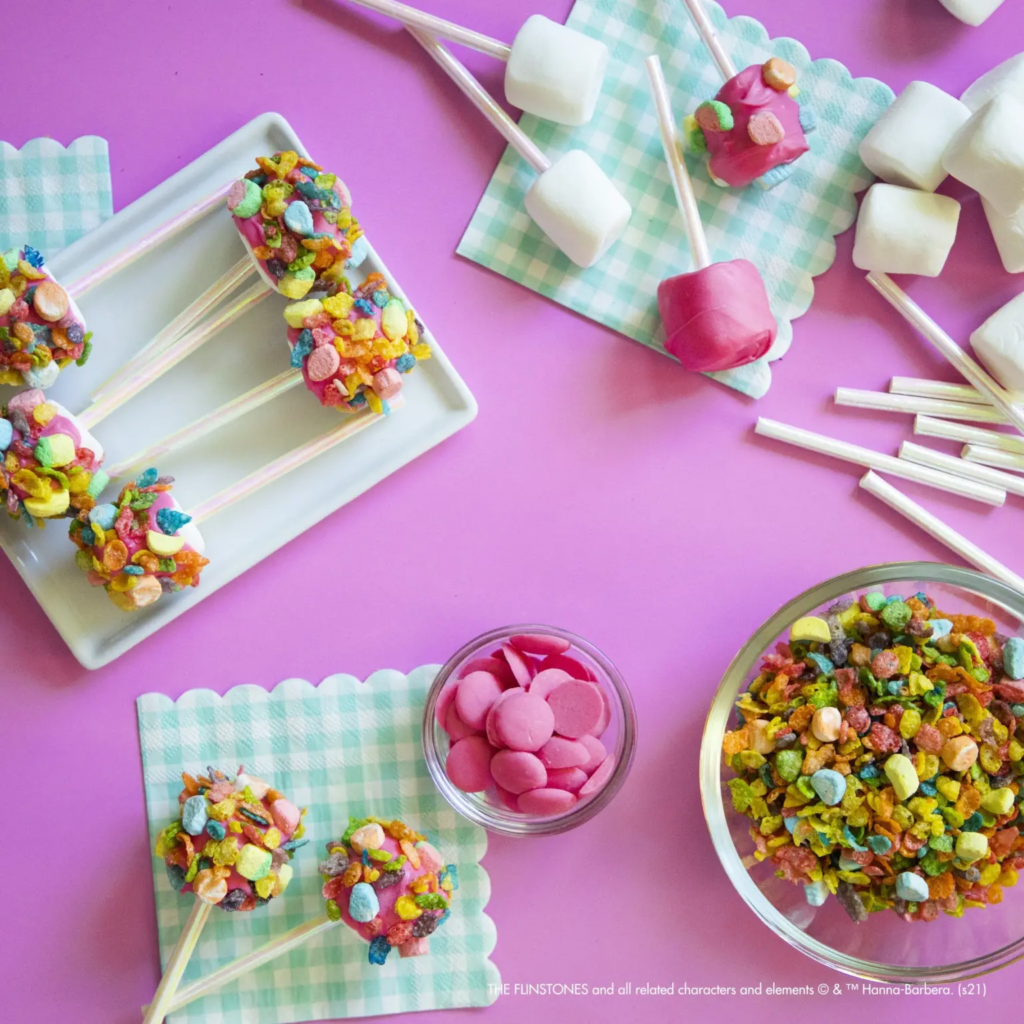 Marshmallow Fruity PEBBLES™ Cereal Double Marshmallow Pops