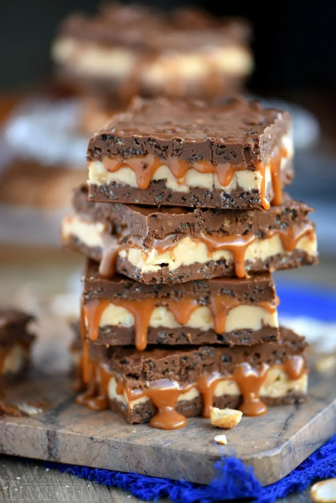 No-Bake Peanut Caramel Crunch Bars